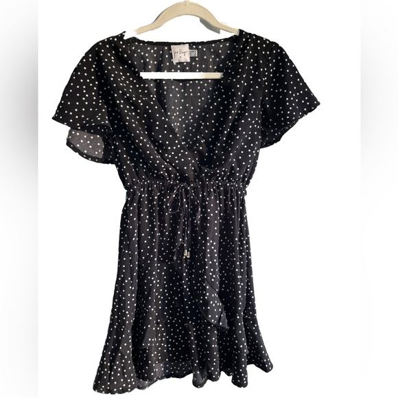 Princess Polly Black and White Polka Dot Dress - Picture 1 of 1